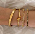 4-Piece Gold-Tone Stackable Bangle Set — Anti-Tarnish Bracelets for Women 