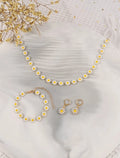 Gold Daisy Jewellery Set — Necklace, Earrings & Bracelet 