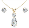 Crystal Elegance Jewellery Set — Earrings & Pendant Chain 