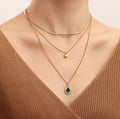 Stainless Steel Herringbone Necklace — Gold & Silver Tone 