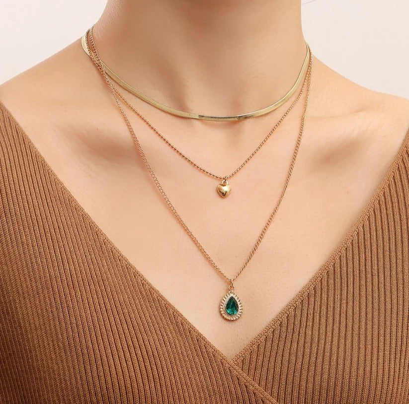 Stainless Steel Herringbone Necklace — Gold & Silver Tone 