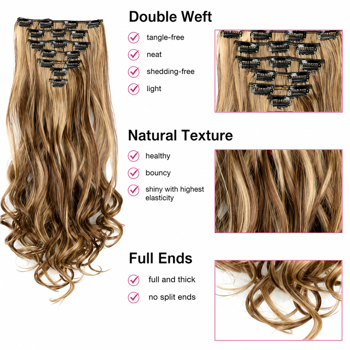 26th Avenue Collection 24 Inch Two-Tone Blonde Clip-In Extension