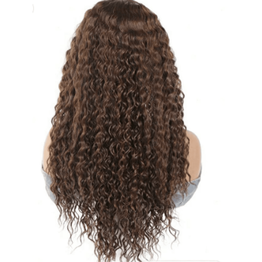 Cascade Kinky Curly Luxe Lace Front Wig back view brown