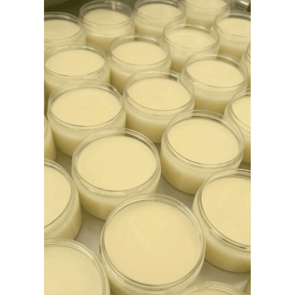 Multiple raw shea butter jars — pure unrefined 1L tubs