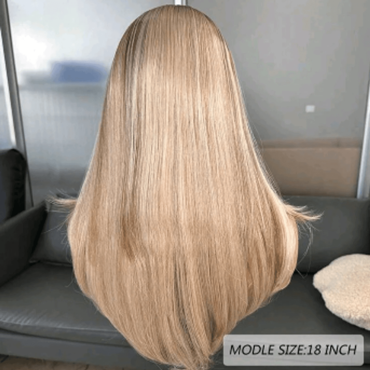 Blonde Ombre Lace Front Wig Human Blend back view 18 inch