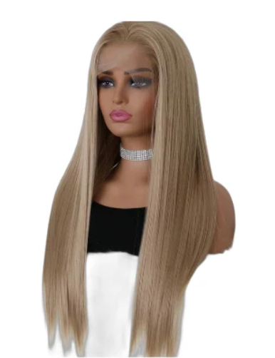 Blonde Lace Front Wig — 24 Inch Straight front mannequin view
