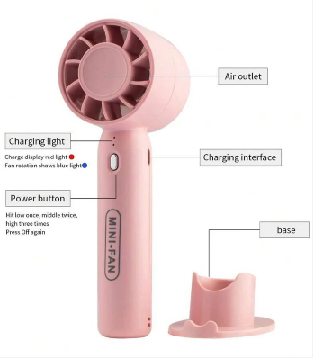 Portable USB Rechargeable Mini Fan for Lashes & Beauty