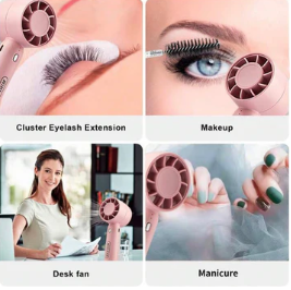 Portable USB Rechargeable Mini Fan for Lashes & Beauty