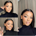 Brazilian Full Frontal Short Bob Wig — 8 Inch Lace Front Worn View