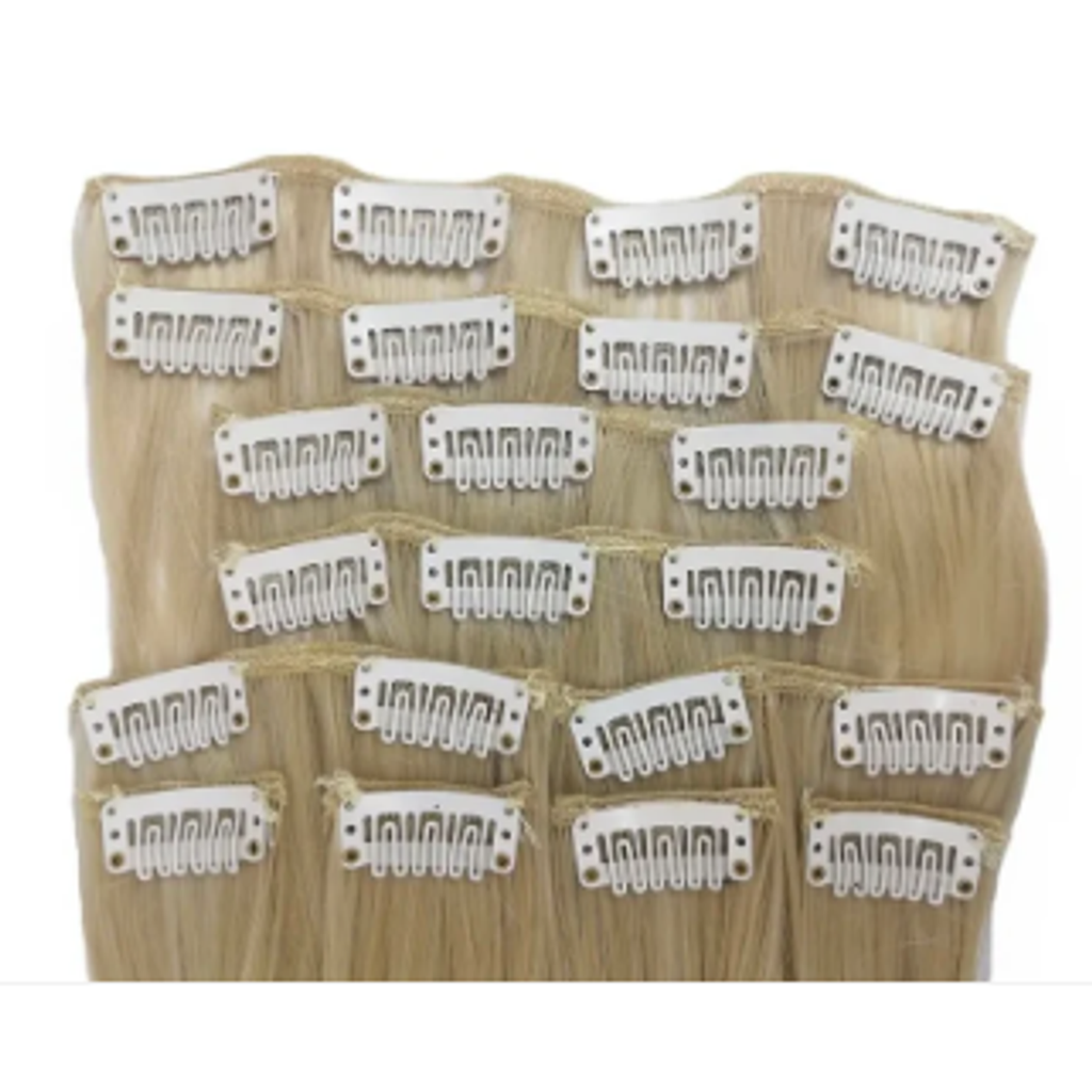 10 Piece Wavy Long Full Head Clip-on Hair Extensions XXL 55-60cm - Blonde