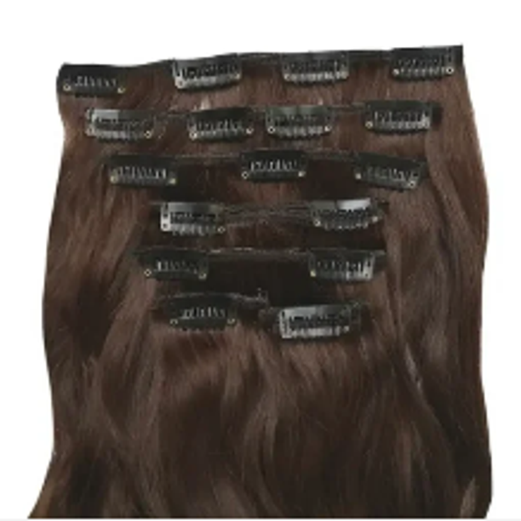 100% Brazilian Remy Human Hair Straight Extensions 35cm - Dark Brown