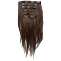 100% Brazilian Remy Human Hair Straight Extensions 35cm - Dark Brown