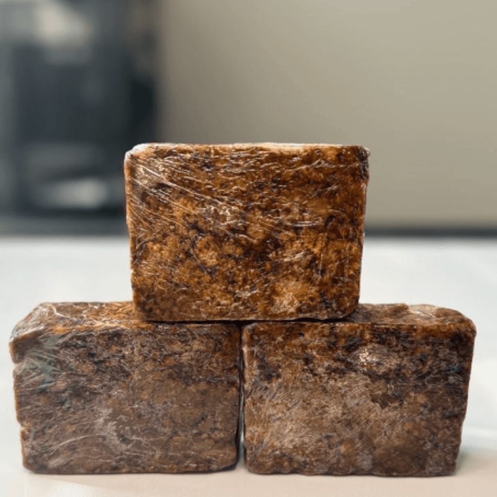 Organic African black soap bars — pure and natural
