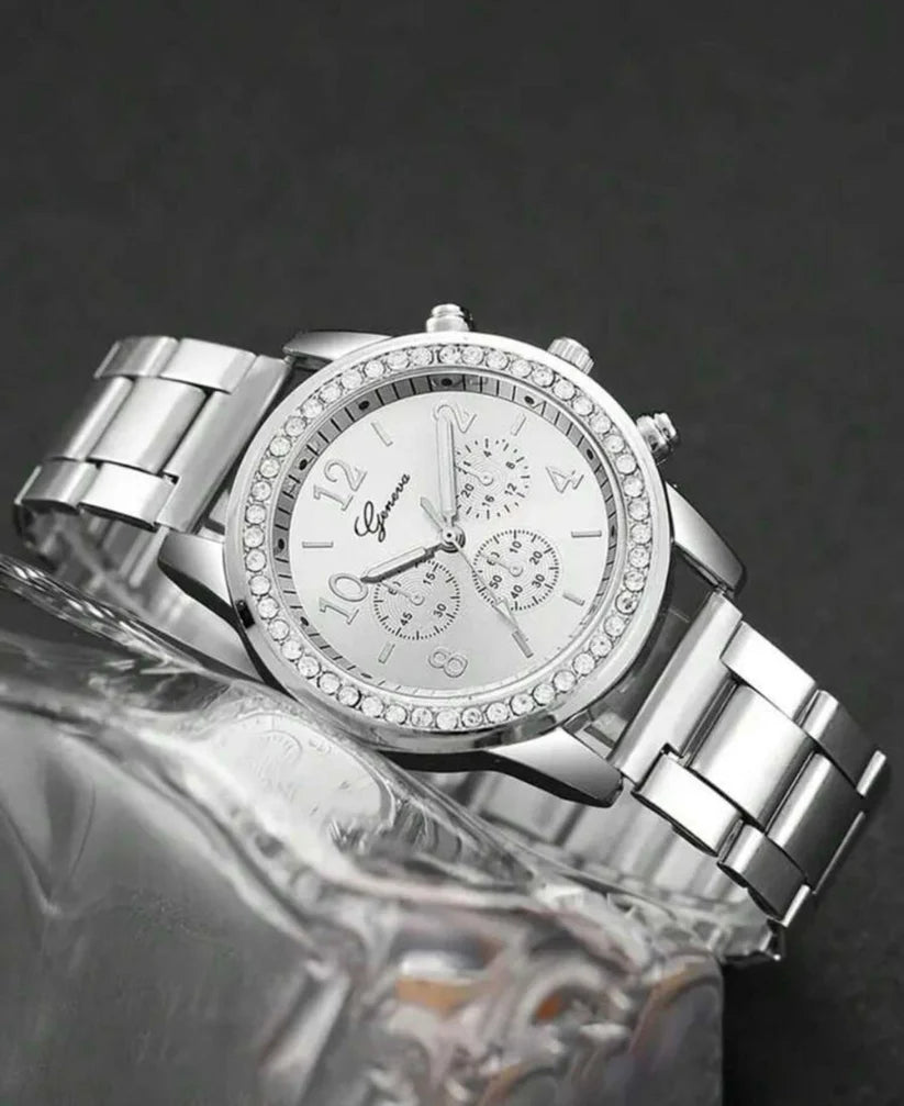 Geneva Crystal-Embellished Watch & Bracelet Set 