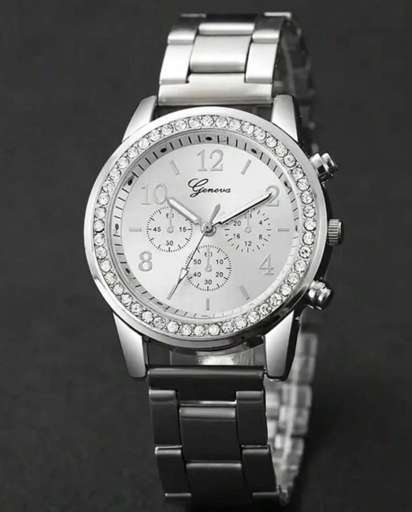 Geneva Crystal-Embellished Watch & Bracelet Set 